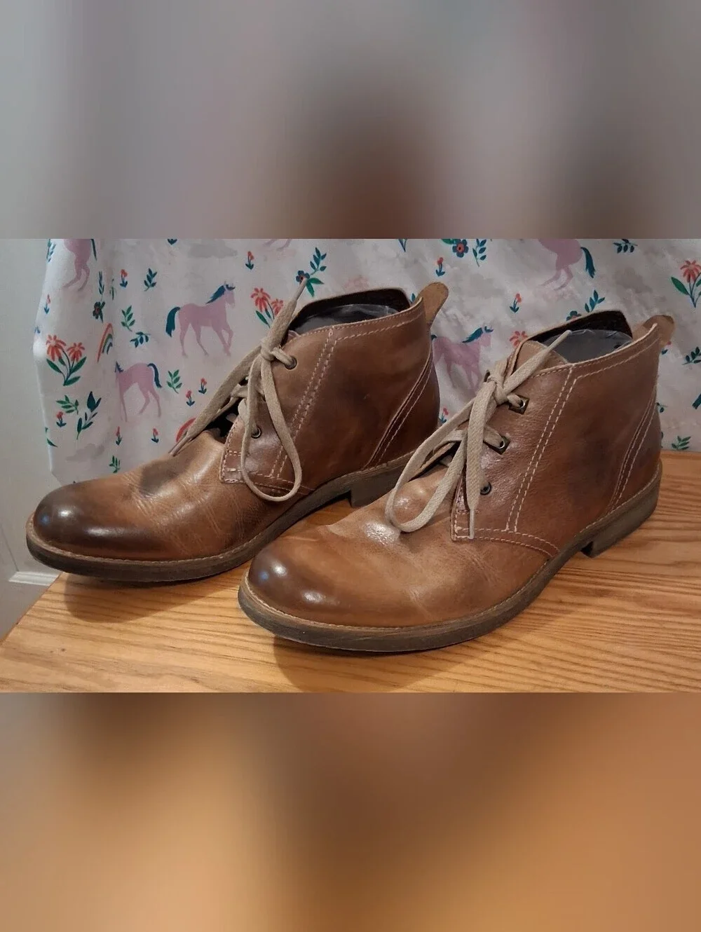 EUC Bed Stu Draco Tan Distressed Business Casual Everyday Chukka Boot Shoe SZ 9